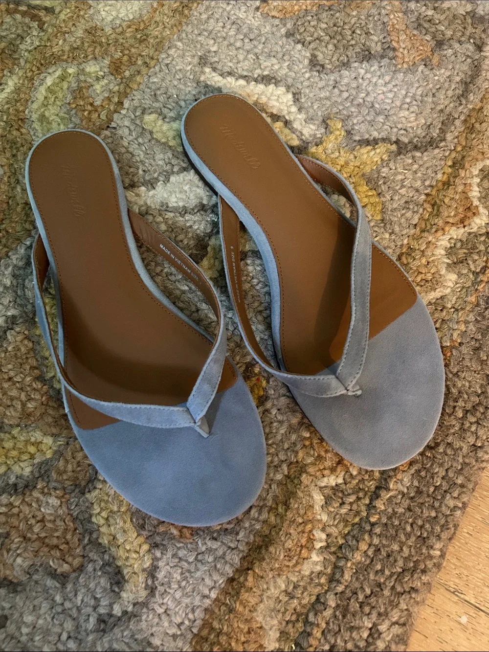 Madewell Iggy Light Blue Suede Thong Sandals